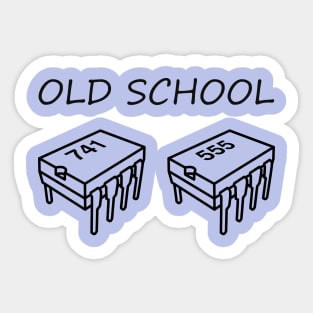 Old School - Electronics - 555 and 741 Chips Sticker